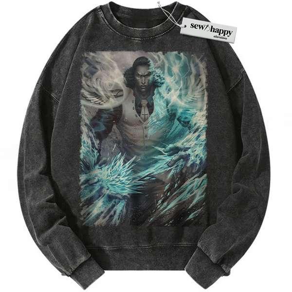 Wash Sweatshirt Kuzan Sweatshirt, Aokiji Sweatshirt, One Piece Sweatshirt, Anime Sweatshirt, Vintage Sweater