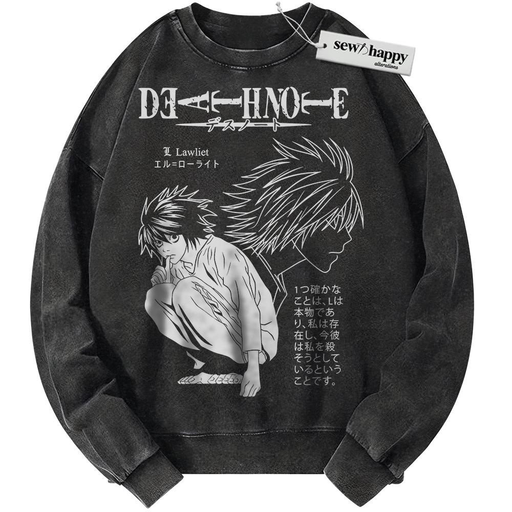 Wash Sweatshirt L Sweatshirt, Death Note Sweatshirt, Anime Sweatshirt, Vintage Sweater Wash Sweatshirt L Sweatshirt, Death Note Sweatshirt, Anime Sweatshirt, Vintage Sweater - Image 1