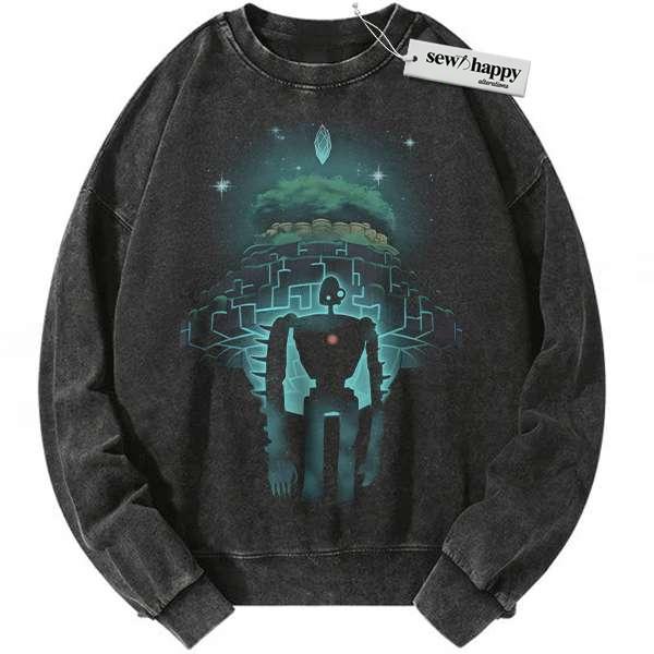 Wash Sweatshirt Laputa: Castle In The Sky Sweatshirt, Studio Ghibli Sweatshirt, Anime Sweatshirt, Vintage Sweatshirt
