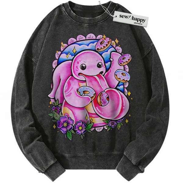Wash Sweatshirt Lickitung Sweatshirt, Pokemon Sweatshirt, Anime Sweatshirt, Vintage Sweatshirt