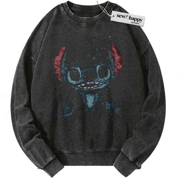 Wash Sweatshirt Lilo and Stitch Sweatshirt, Animated Sweatshirt, Vintage Sweatshirt