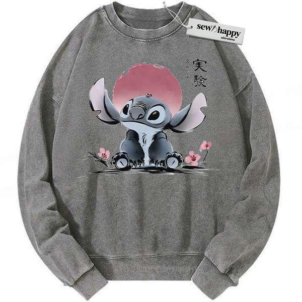 Wash Sweatshirt Lilo and Stitch Sweatshirt, Animated Sweatshirt, Vintage Sweatshirt