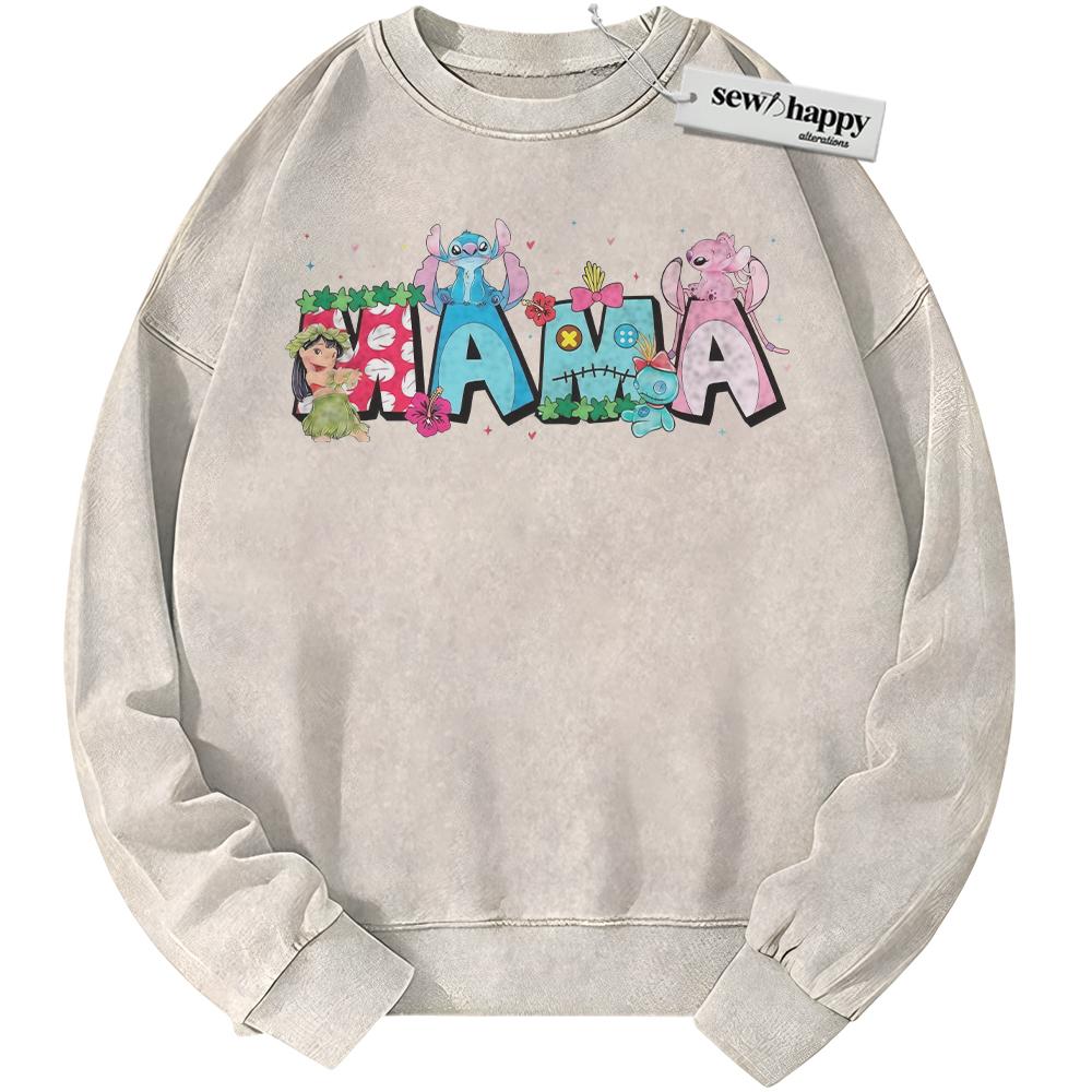 Wash Sweatshirt Lilo and Stitch Sweatshirt, Mother's Day Sweatshirt, Animated Sweatshirt, Vintage Sweater