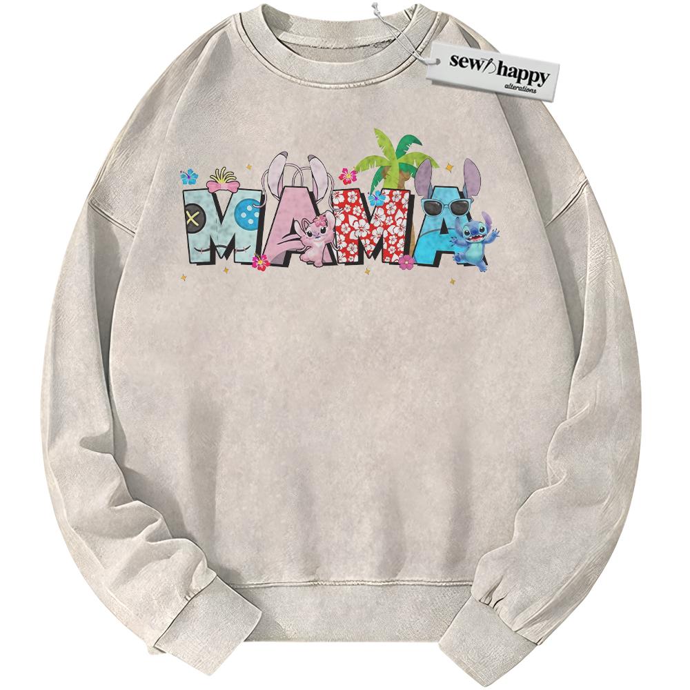 Wash Sweatshirt Lilo and Stitch Sweatshirt, Mother's Day Sweatshirt, Animated Sweatshirt, Vintage Sweater