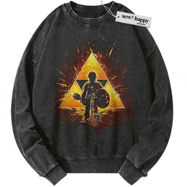 Wash Sweatshirt Link Sweatshirt, The Legend of Zelda Sweatshirt, Game Sweatshirt, Vintage Sweatshirt