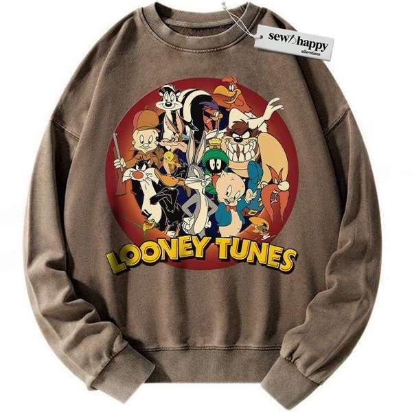 Wash Sweatshirt Looney Tunes Sweatshirt, Animated Sweatshirt, Vintage Sweater