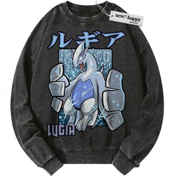 Wash Sweatshirt Lugia Sweatshirt, Pokemon Sweatshirt, PKM Sweatshirt, Anime Sweatshirt, Vintage Sweater