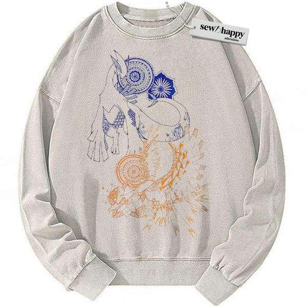 Wash Sweatshirt Lugia vs Ho-oh Sweatshirt, Pokemon Sweatshirt, Anime Sweatshirt, Vintage Sweatshirt