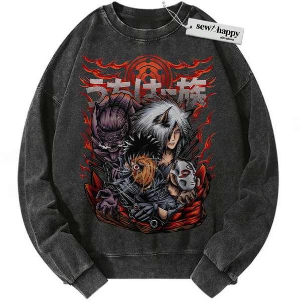 Wash Sweatshirt Madara Sweatshirt, Obito Uchiha Sweatshirt, Naruto Sweatshirt, Anime Sweatshirt, Vintage Sweater