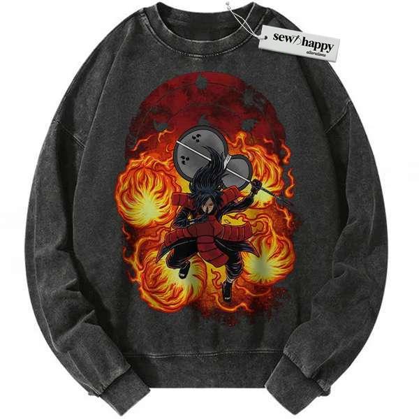 Wash Sweatshirt Madara Uchiha Sweatshirt, Naruto Sweatshirt, Anime Sweatshirt, Vintage Sweater