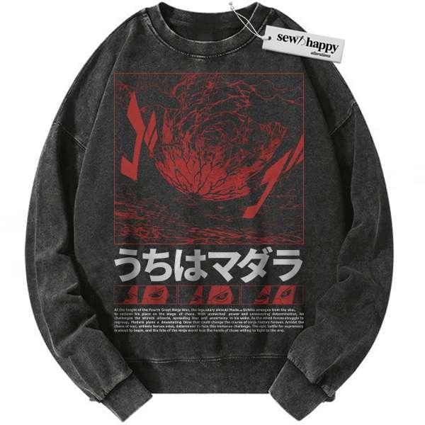Wash Sweatshirt Madara Uchiha Sweatshirt, Naruto Sweatshirt, Anime Sweatshirt, Vintage Sweatshirt
