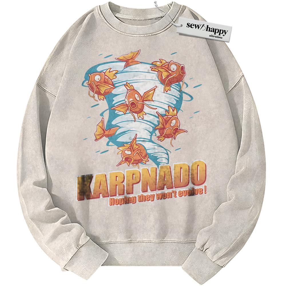 Wash Sweatshirt Magikarp Sweatshirt, Pokemon Sweatshirt, PKM Sweatshirt, Anime Sweatshirt, Vintage Sweater