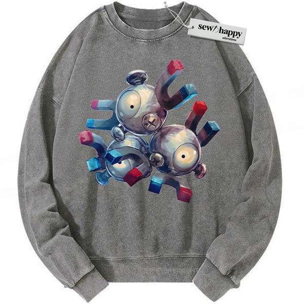 Wash Sweatshirt Magneton sweatshirt, Pokemon sweatshirt, Anime sweatshirt, Vintage Sweater