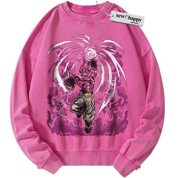 Wash Sweatshirt Majin Buu Sweatshirt, Dragon Ball Z Sweatshirt, Anime Sweatshirt, Vintage Sweater