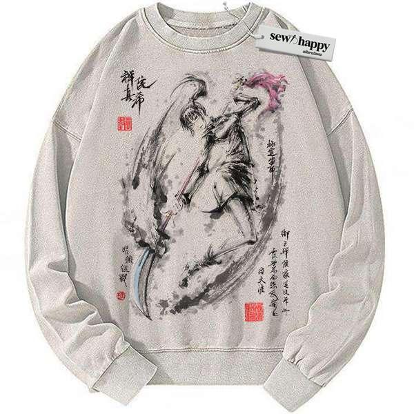 Wash Sweatshirt Maki Zenin Sweatshirt, Jujutsu Kaisen Sweatshirt, Anime Sweatshirt, Vintage Sweater