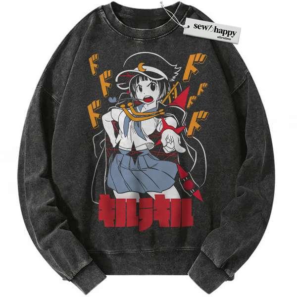 Wash Sweatshirt Mako Mankanshoku Sweatshirt, Kill la Kill Sweatshirt, Anime Sweatshirt, Vintage Sweatshirt