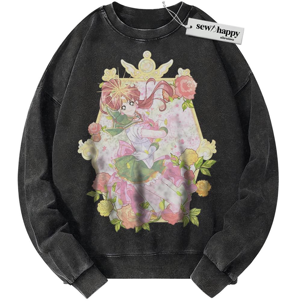 Wash Sweatshirt Makoto Kino Sweatshirt, Sailor Jupiter Sweatshirt, Sailor Moon Sweatshirt, Anime Sweatshirt, Vintage Sweater