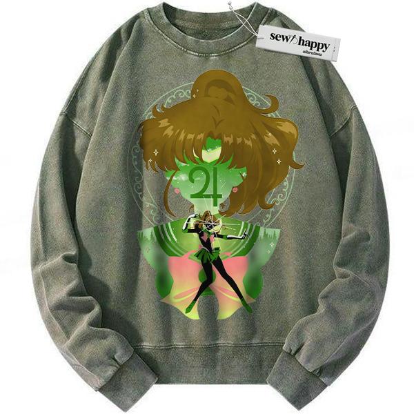Wash Sweatshirt Makoto Kino Sweatshirt, Sailor Jupiter Sweatshirt, Sailor Moon Sweatshirt, Anime Sweatshirt, Vintage Sweatshirt