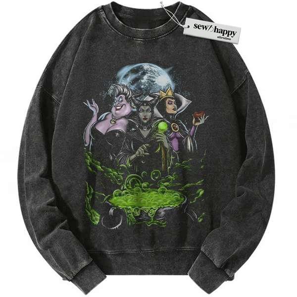 Wash Sweatshirt Maleficent Sweatshirt, Evil Regina Sweatshirt, Ursula Sweatshirt, Villains Animated Sweatshirt, Vintage Sweatshirt