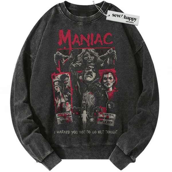Wash Sweatshirt Maniac Sweatshirt, Horror Sweatshirt, Halloween Sweatshirt, Vintage Sweater