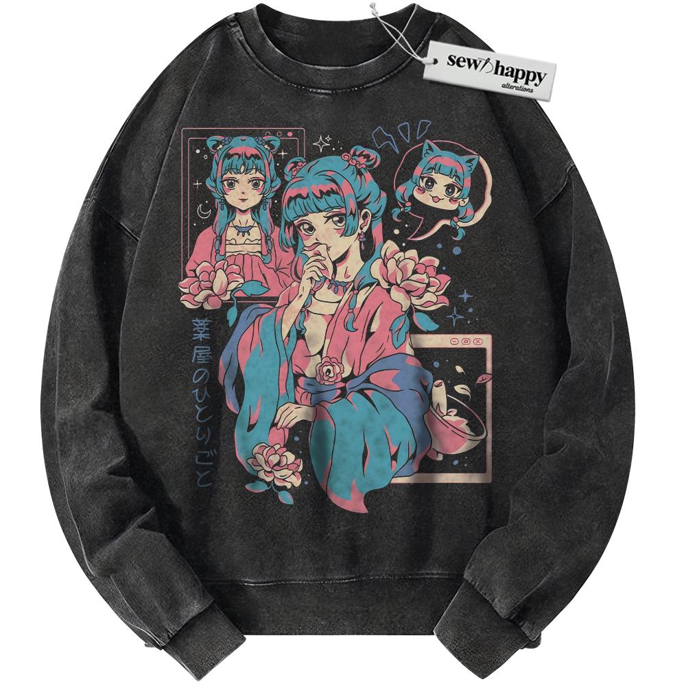 Wash Sweatshirt Maomao Sweatshirt, The Apothecary Diaries Sweatshirt, Anime Sweatshirt, Vintage Sweater