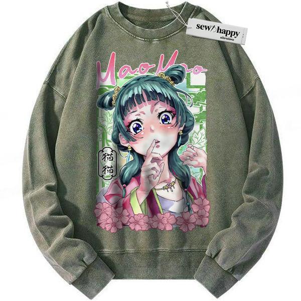 Wash Sweatshirt Maomao Sweatshirt, The Apothecary Diaries Sweatshirt, Anime Sweatshirt, Vintage Sweatshirt