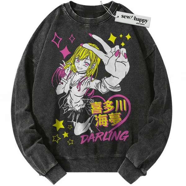 Wash Sweatshirt Marin Kitagawa Sweatshirt, My Dress-Up Darling Sweatshirt, Anime Sweatshirt, Vintage Sweatshirt