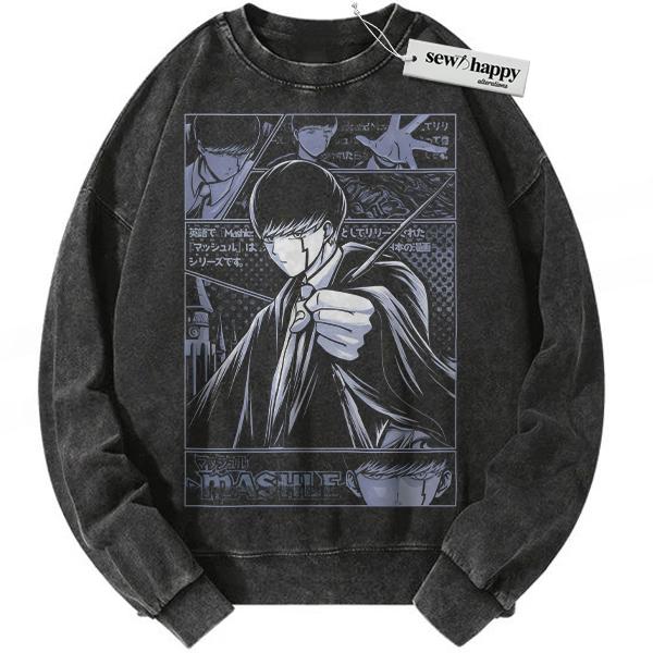 Wash Sweatshirt Mash Burnedead Sweatshirt, Mashle Sweatshirt, Anime Sweatshirt, Vintage Sweatshirt