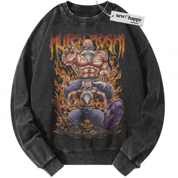 Wash Sweatshirt Master Roshi Sweatshirt, Dragon Ball Sweatshirt, DBZ Sweatshirt, Anime Sweatshirt, Vintage Sweatshirt