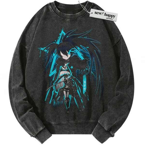 Wash Sweatshirt Mato Kuroi Sweatshirt, Black Rock Shooter Sweatshirt, Anime Sweatshirt, Vintage Sweatshirt