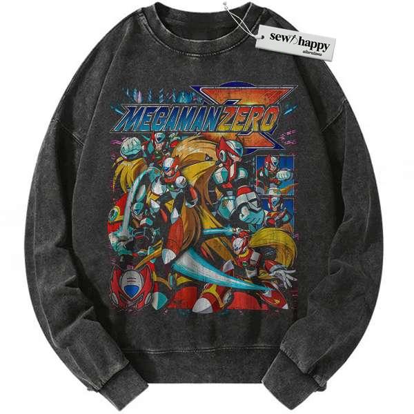 Wash Sweatshirt Mega Man Zero Sweatshirt, Game Sweatshirt, Vintage Sweater