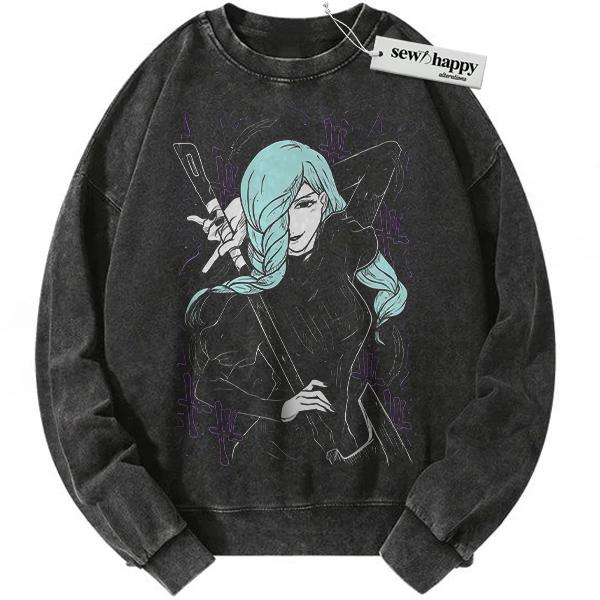 Wash Sweatshirt Mei Mei Sweatshirt, Jujutsu Kaisen Sweatshirt, Anime Sweatshirt, Vintage Sweatshirt