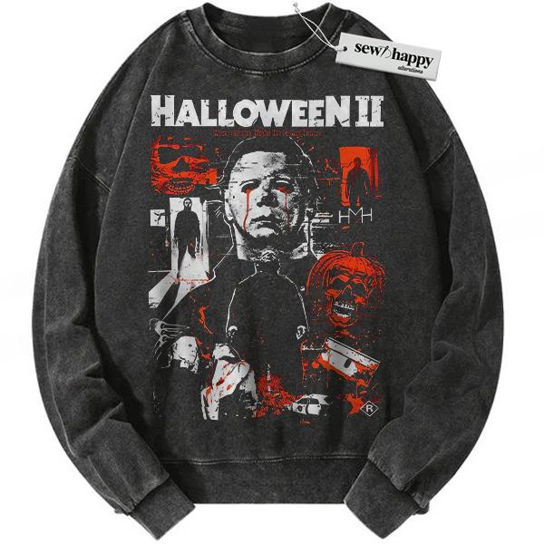 Wash Sweatshirt Michael Myers Sweatshirt, Halloween Sweatshirt, Horror Movie Sweatshirt, Vintage Sweatshirt