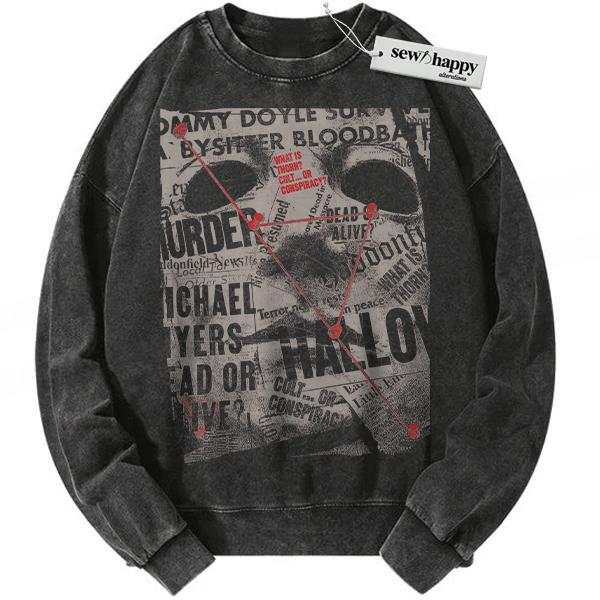 Wash Sweatshirt Michael Myers Sweatshirt, Halloween Sweatshirt, Vintage Sweatshirt
