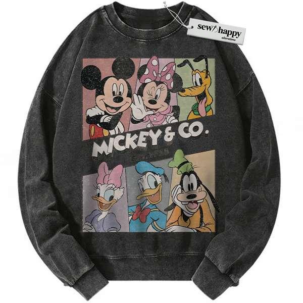 Wash Sweatshirt Mickey and Co Sweatshirt, Cartoon Sweatshirt, Vintage Sweatshirt Wash Sweatshirt Mickey and Co Sweatshirt, Cartoon Sweatshirt, Vintage Sweatshirt - Image 1