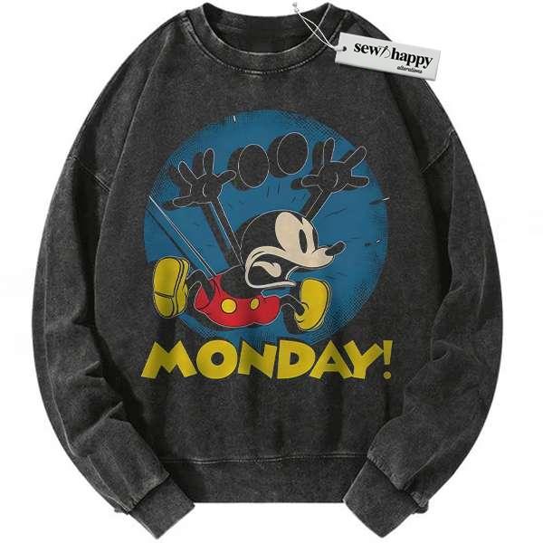 Wash Sweatshirt Mickey Mouse Sweatshirt, Animated Sweatshirt, Vintage Sweatshirt
