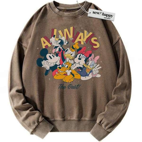 Wash Sweatshirt Mickey Mouse Sweatshirt, Donald Duck Sweatshirt, Animated Sweatshirt, Vintage Sweatshirt