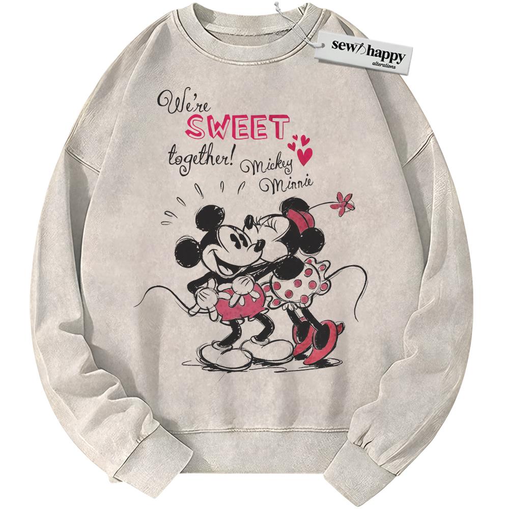 Wash Sweatshirt Mickey Mouse Sweatshirt, Valentine's Day Sweatshirt, Animated Sweatshirt, Vintage Sweater
