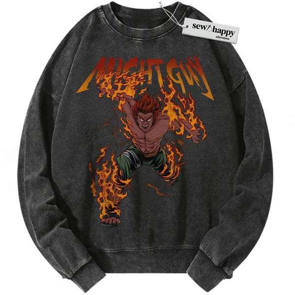 Wash Sweatshirt Might Guy Sweatshirt, Naruto Sweatshirt, Anime Sweatshirt, Vintage Sweatshirt