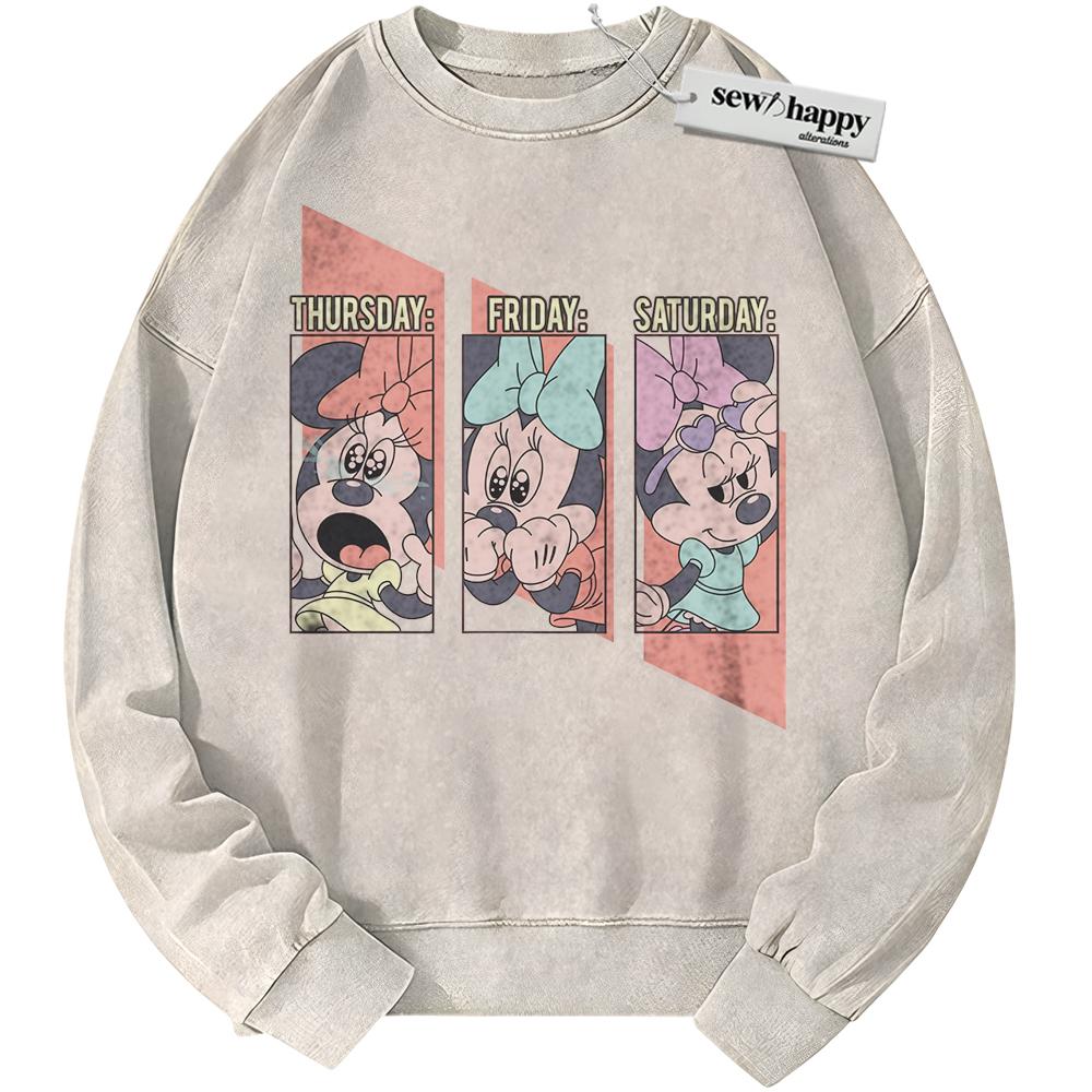 Wash Sweatshirt Minnie Mouse Sweatshirt, Mickey Mouse Sweatshirt, Animated Sweatshirt, Vintage Sweater