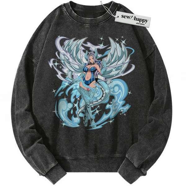 Wash Sweatshirt Mirajane Strauss Sweatshirt, Fairy Tail Sweatshirt, Anime Sweatshirt, Vintage Sweatshirt