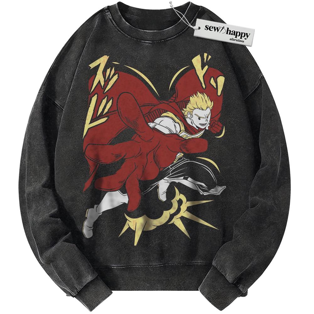 Wash Sweatshirt Mirio Togata Sweatshirt, Lemillion Sweatshirt, MHA Sweatshirt, Anime Sweatshirt, Vintage Sweater