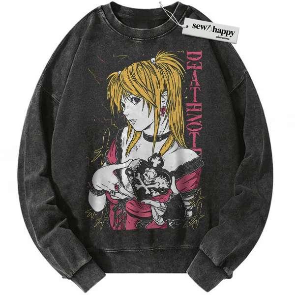 Wash Sweatshirt Misa Amane Sweatshirt, Death Note Sweatshirt, Anime Sweatshirt, Vintage Sweatshirt
