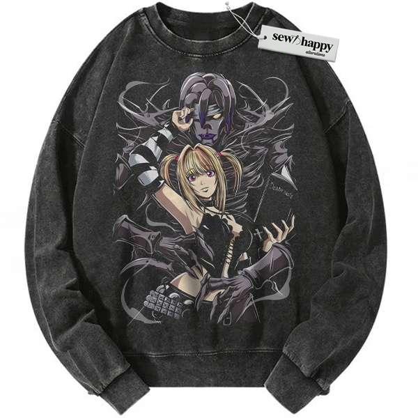 Wash Sweatshirt Misa Amane Sweatshirt, Rem Sweatshirt, Death Note Sweatshirt, Anime Sweatshirt, Vintage Sweatshirt