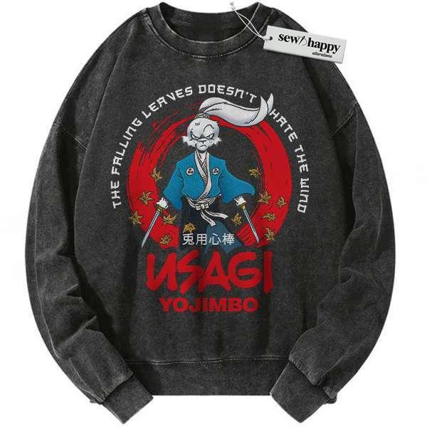 Wash Sweatshirt Miyamoto Usagi Sweatshirt, Usagi Yojimbo Sweatshirt, Animated Sweatshirt, Vintage Sweater