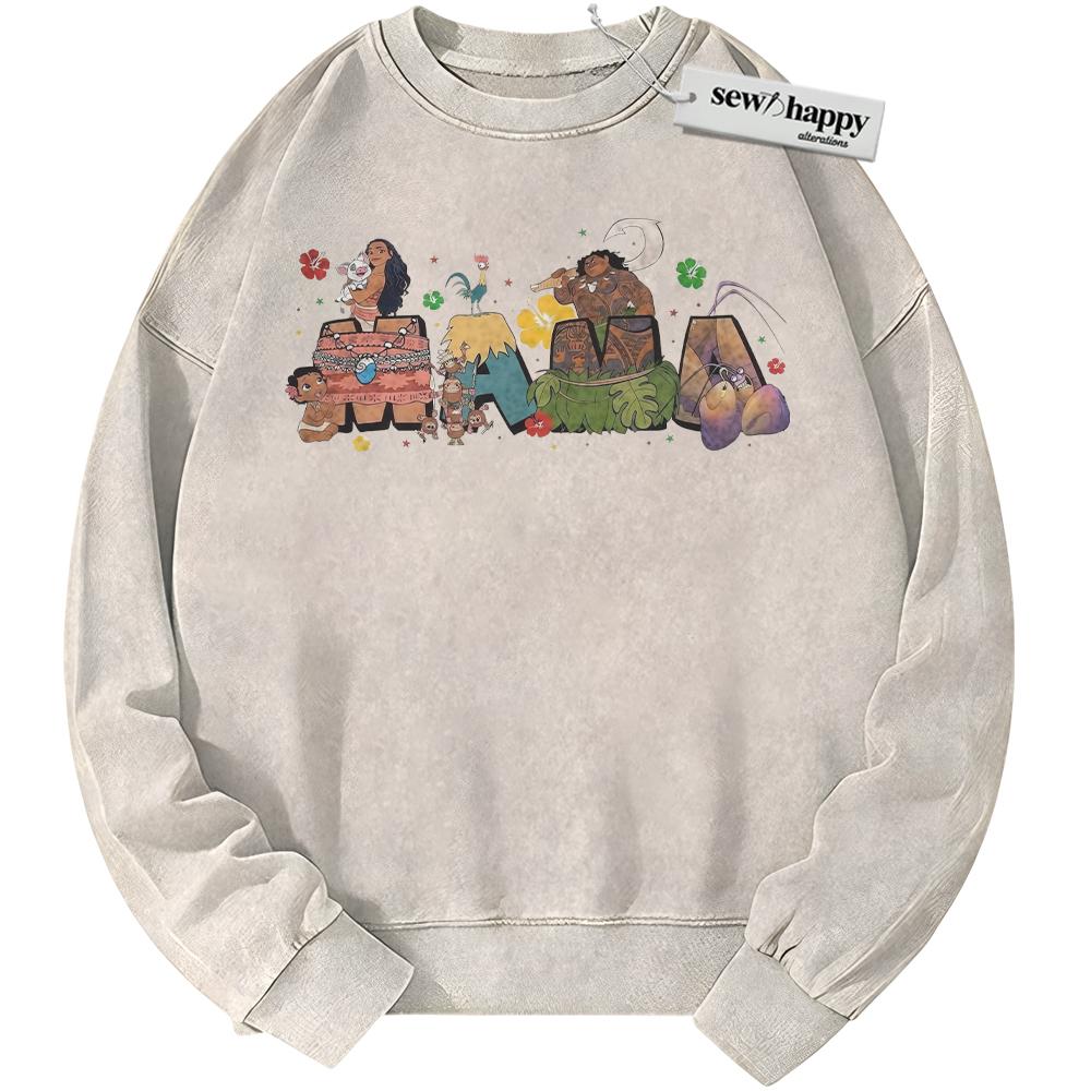 Wash Sweatshirt Moana Sweatshirt, Mother's Day Sweatshirt, Animated Sweatshirt, Vintage Sweater