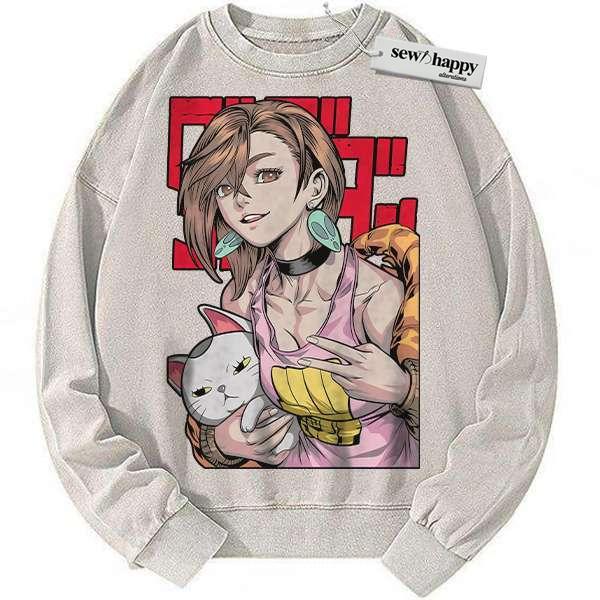 Wash Sweatshirt Momo Ayase Sweatshirt, Turbo Granny Sweatshirt, Dandadan Sweatshirt, Anime Sweatshirt, Vintage Sweatshirt