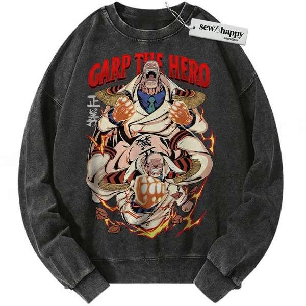Wash Sweatshirt Monkey D Garp Sweatshirt, One Piece Sweatshirt, Anime Sweatshirt, Vintage Sweatshirt