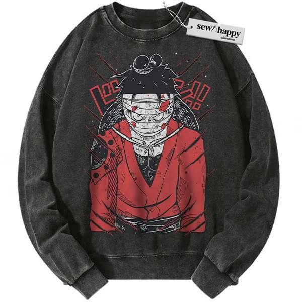 Wash Sweatshirt Monkey D Luffy Sweatshirt, One Piece Sweatshirt, Anime Sweatshirt, Vintage Sweatshirt