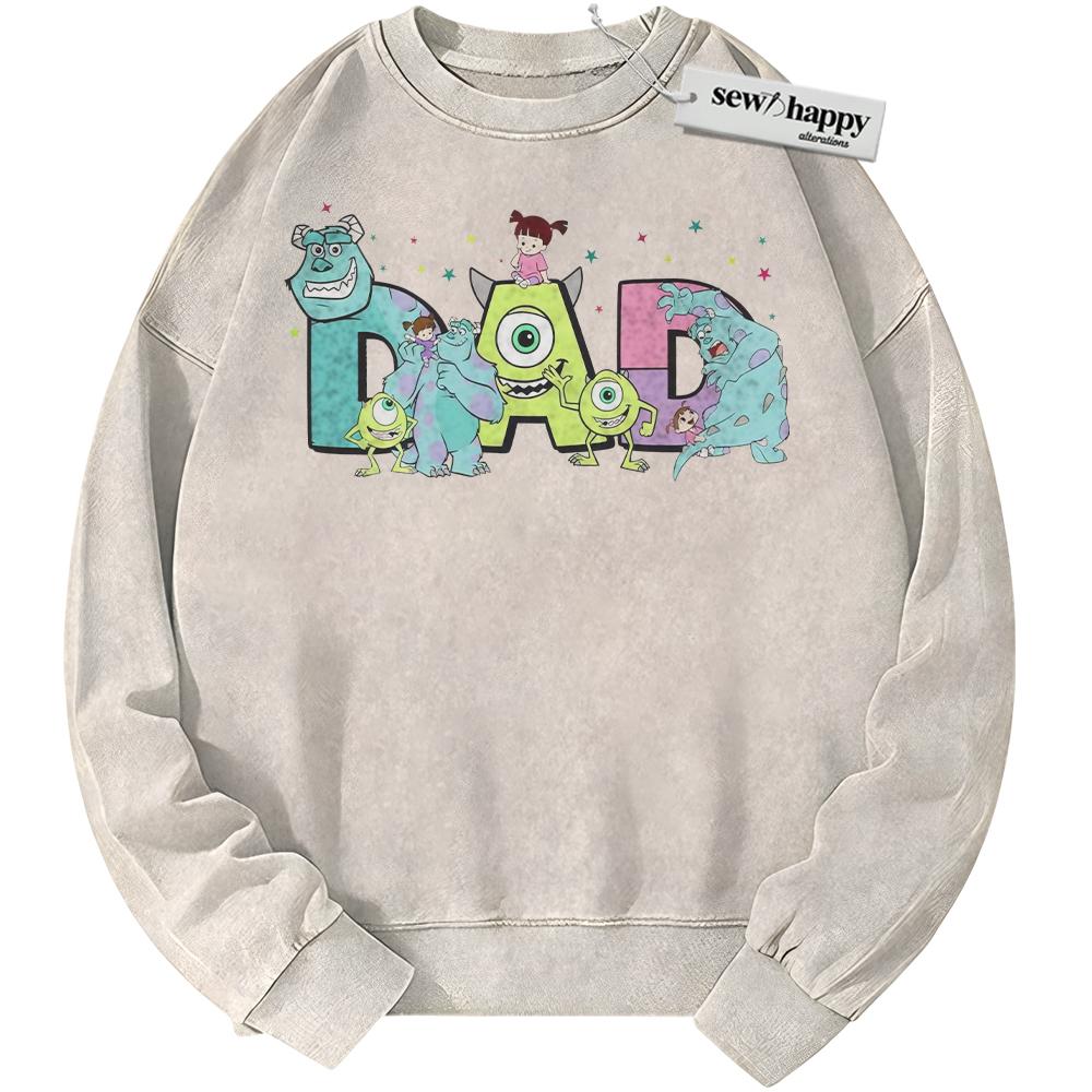 Wash Sweatshirt Monsters, Inc. Sweatshirt, Father's Day Sweatshirt, Animated Sweatshirt, Vintage Sweater